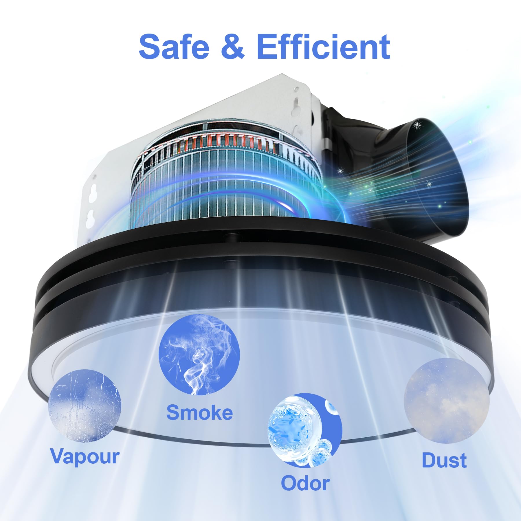 Quiet Akicon bath fan operating at 2.0 sones