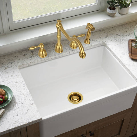 Akicon hand-finished antique copper detail complements copper sinks.