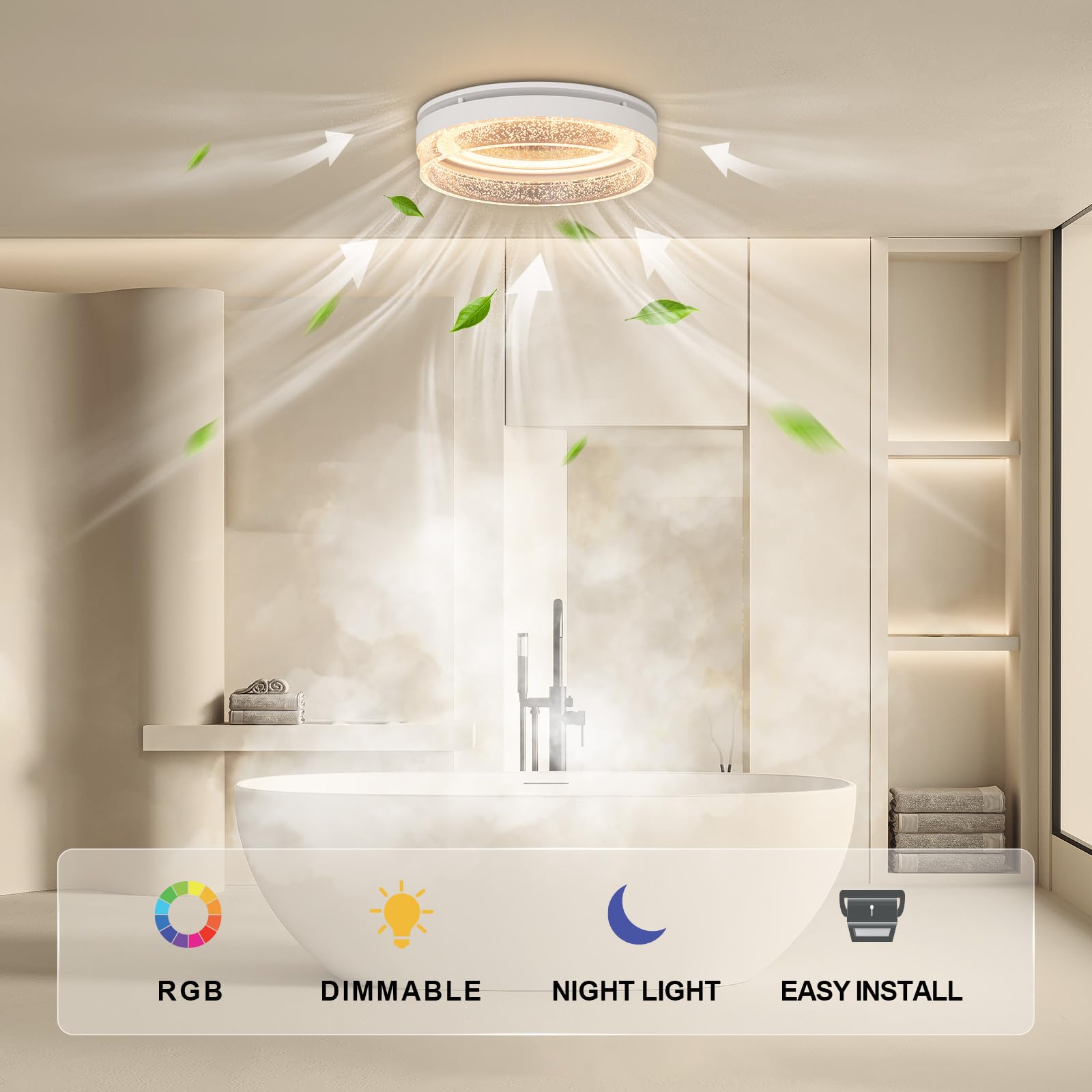 Akicon starry-sky-light adds ambient decorative lighting for showers and baths.