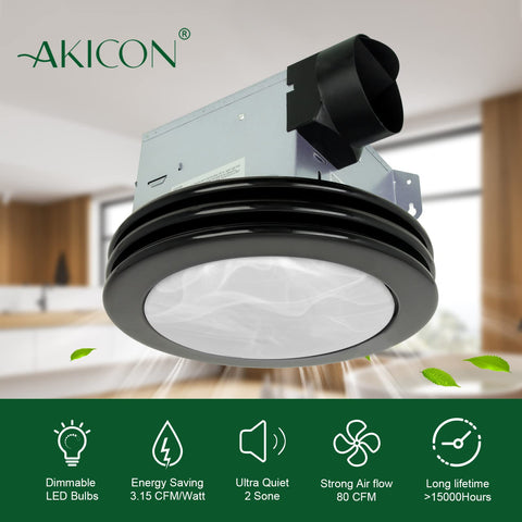 Akicon vent in bathroom, basement, or laundry room scenario.