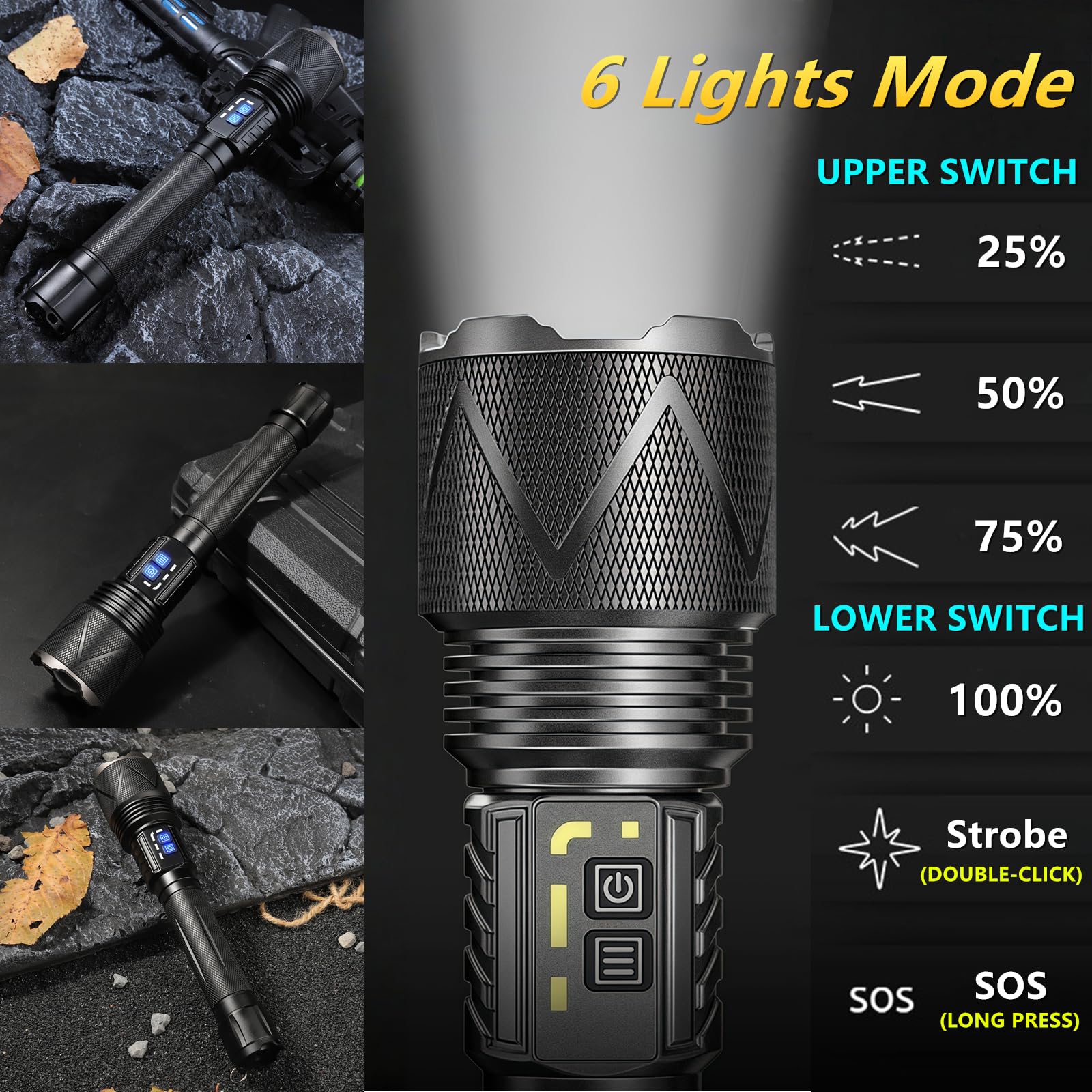 AKISONG 70W flashlight drop-test rugged housing