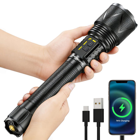 AKISONG 70W tactical flashlight front view for wide-area illumination