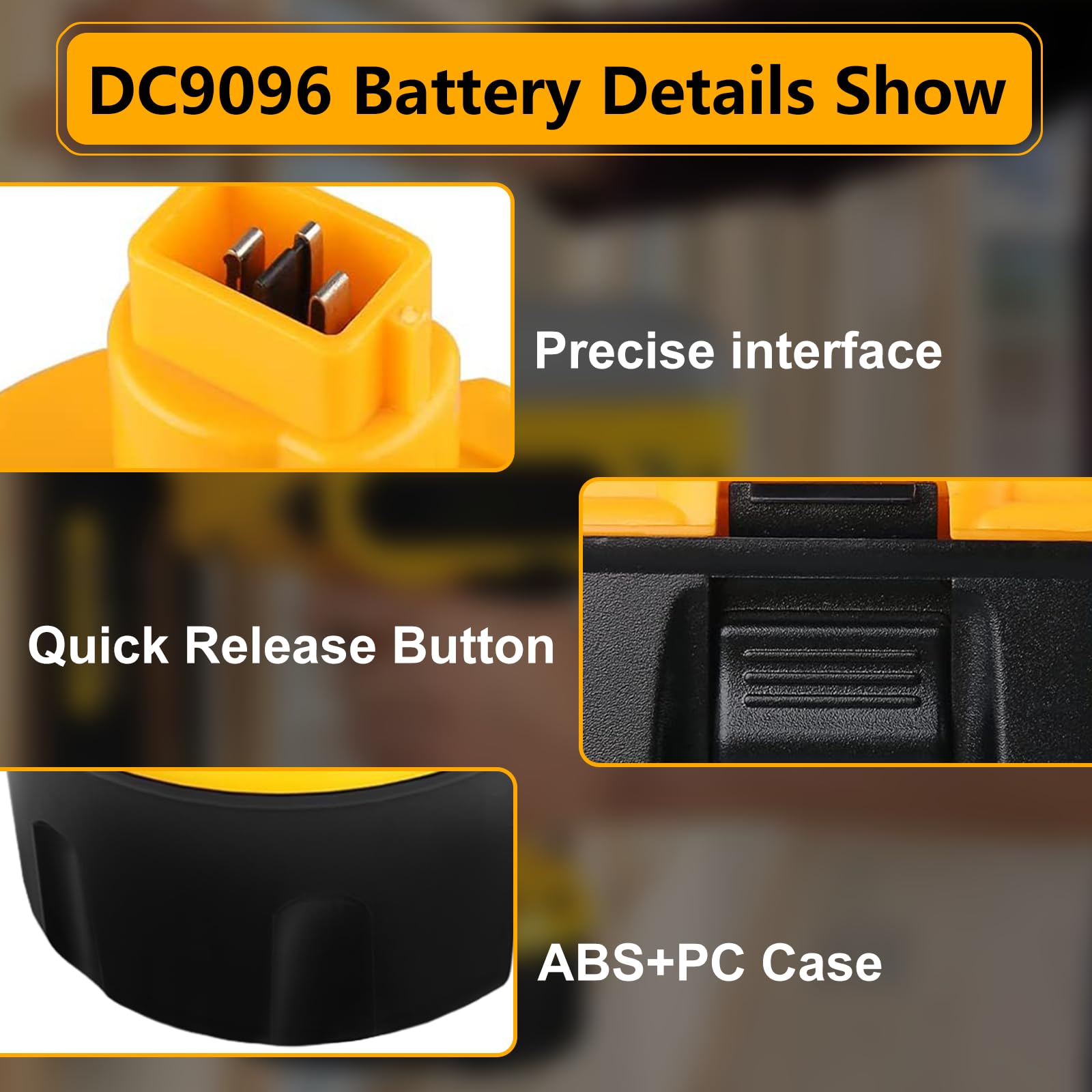 Akkopower 18V battery rear label detail showing safety certifications and information.