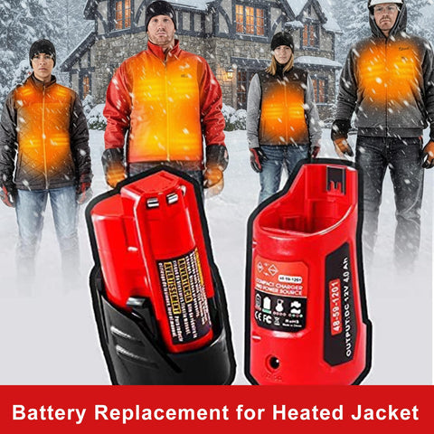 Akkopower Milwaukee 12V battery beside original charger