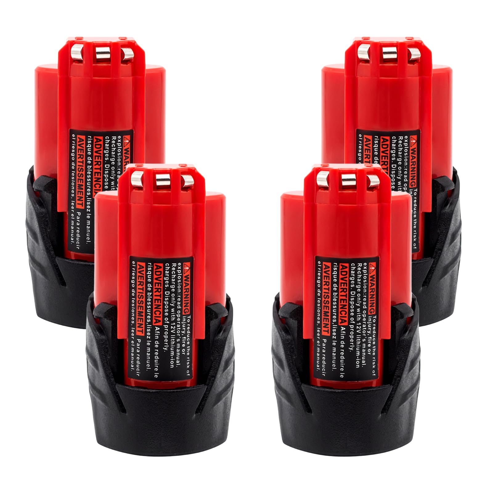 Akkopower Milwaukee M12 four-pack batteries ready for quick tool swaps
