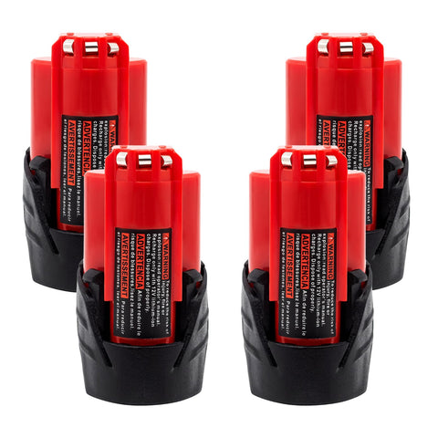 Akkopower Milwaukee M12 four-pack batteries ready for quick tool swaps
