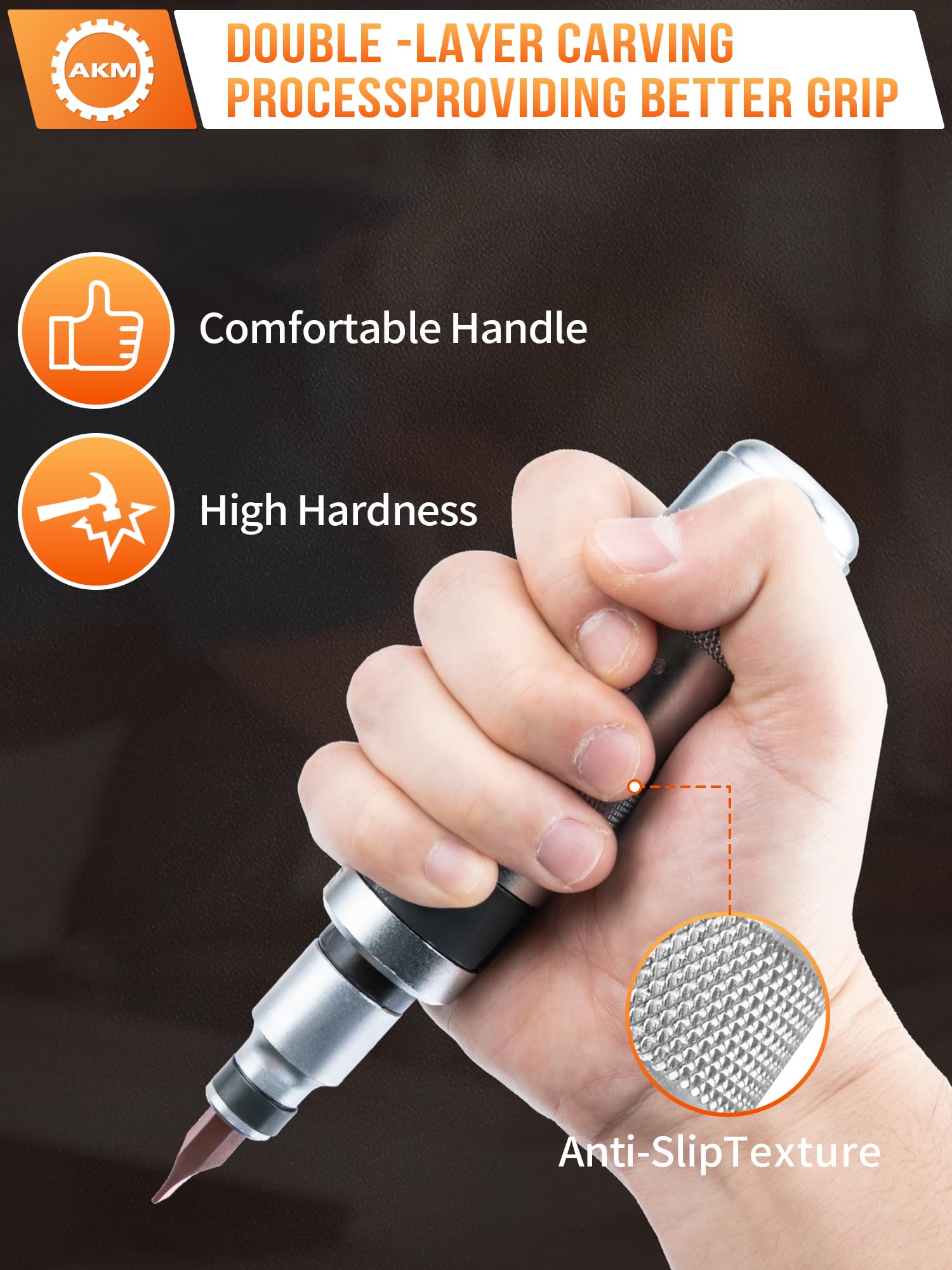 AKM chrome finish resists corrosion during heavy use