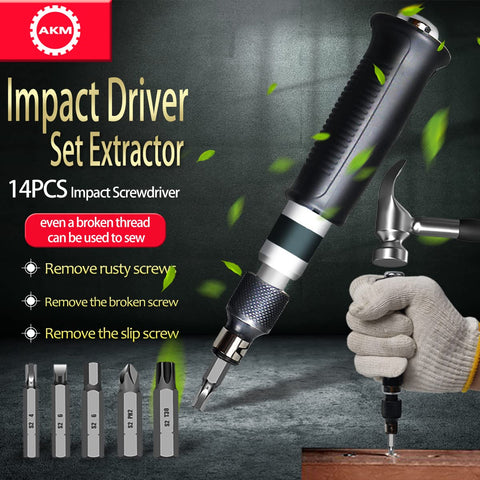 AKM Hand Manual Reversible Impact Driver adapter for 1/4-inch bit compatibility.