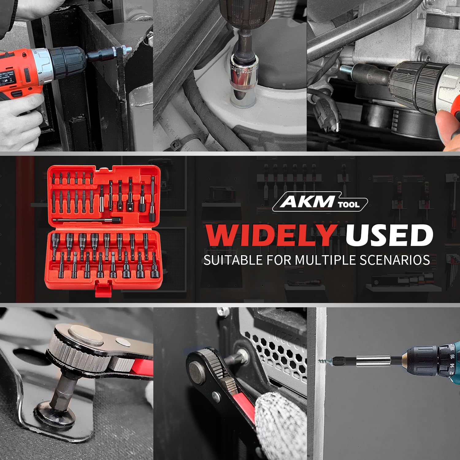 AKM TOOL 35PCS cr-v-steel construction visible for durability
