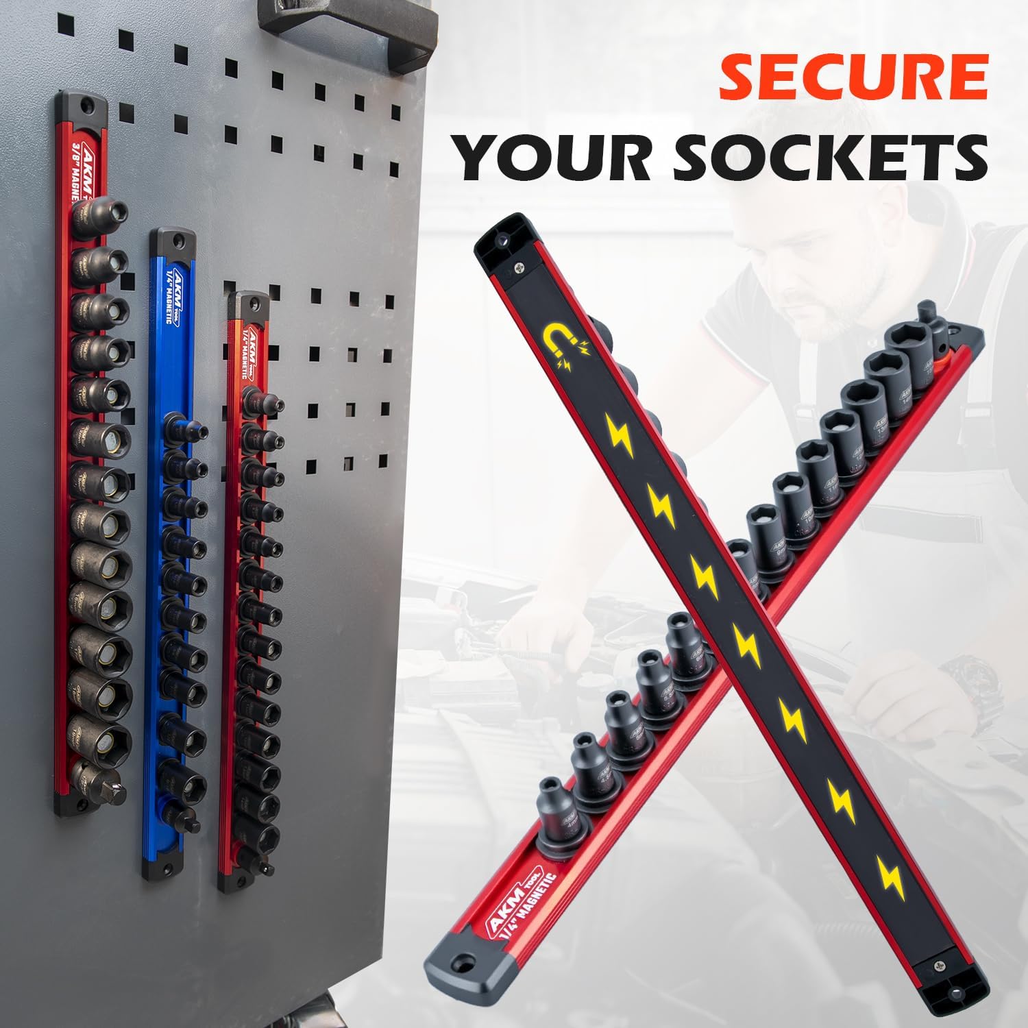 AKM TOOL 6-point sockets grip fasteners securely under load.