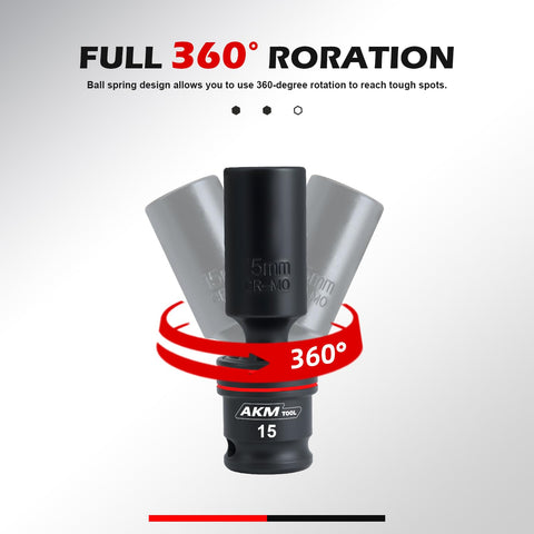 AKM TOOL includes 3 inch and 6 inch extension bars.