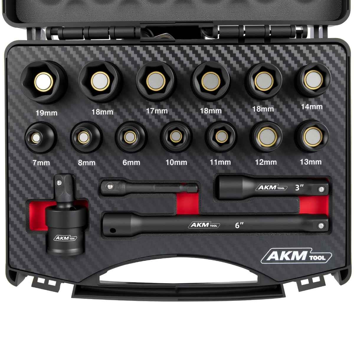 AKM TOOL magnetic impact socket set showing strong retention for secure fastener grip