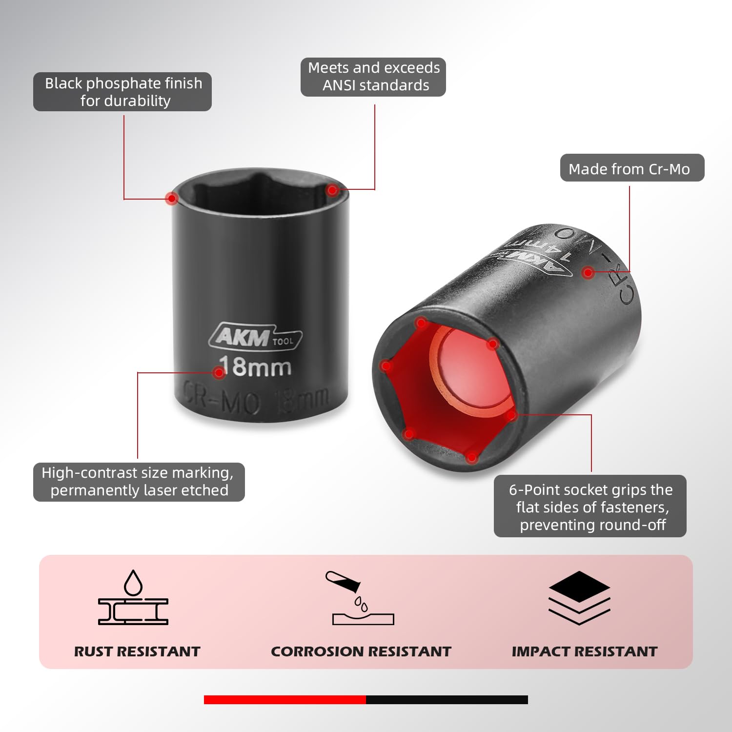 AKM TOOL universal joint 3-8 enables flexible access in cramped areas