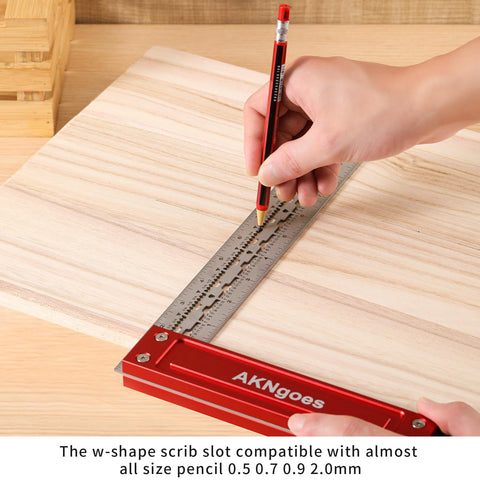 AKNgoes Precision Square scribe notches spaced 1/16 inch for precise marking.