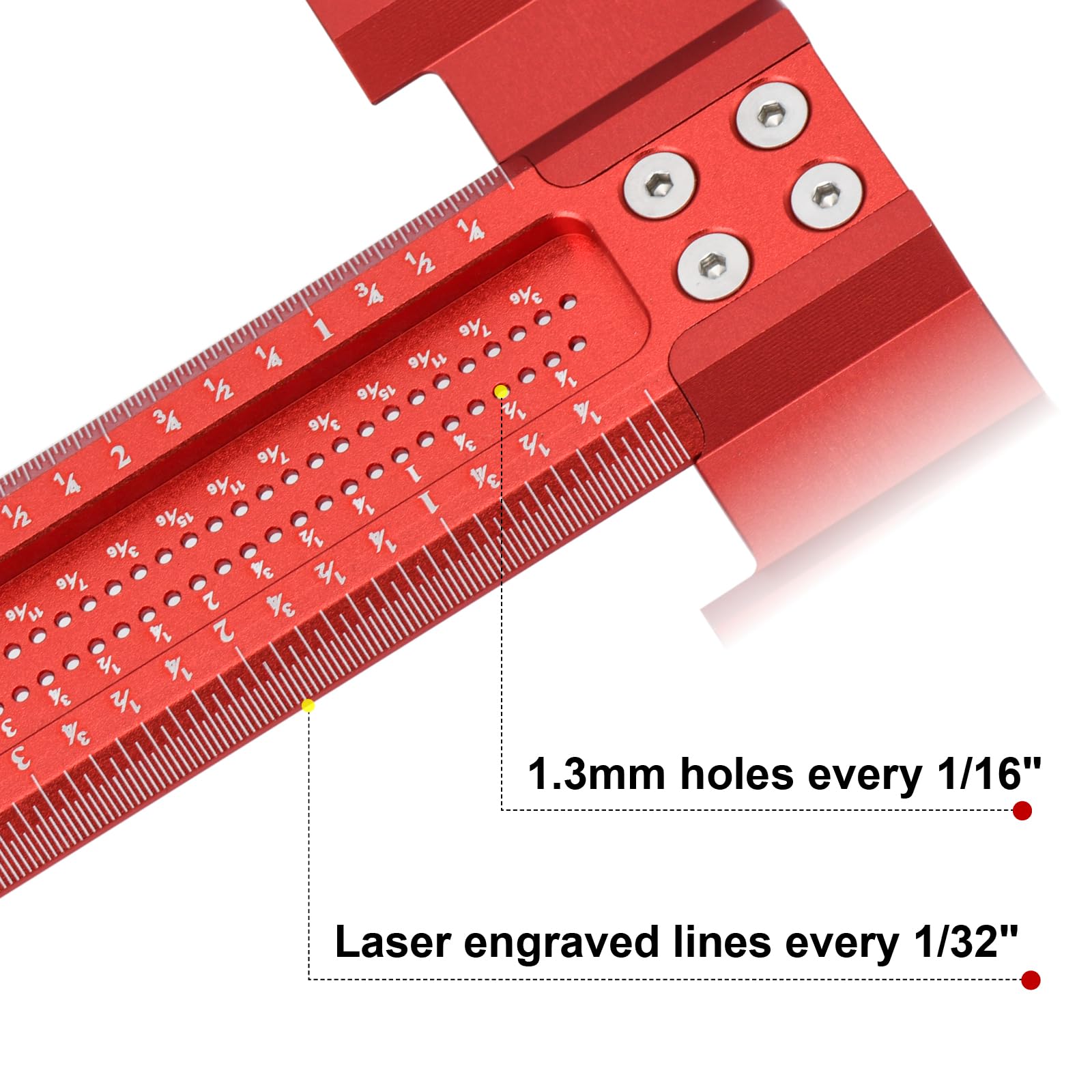 AKNgoes Scriber T-Square 24in support lips prevent tipping during layout tasks