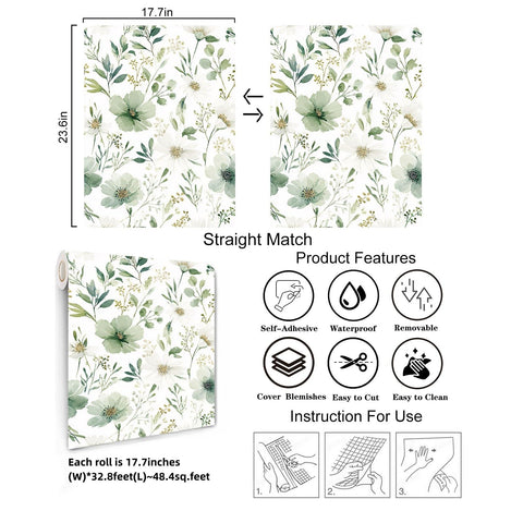 Akodm sage-green wallpaper in bathroom setting, seamless pattern alignment for clean walls