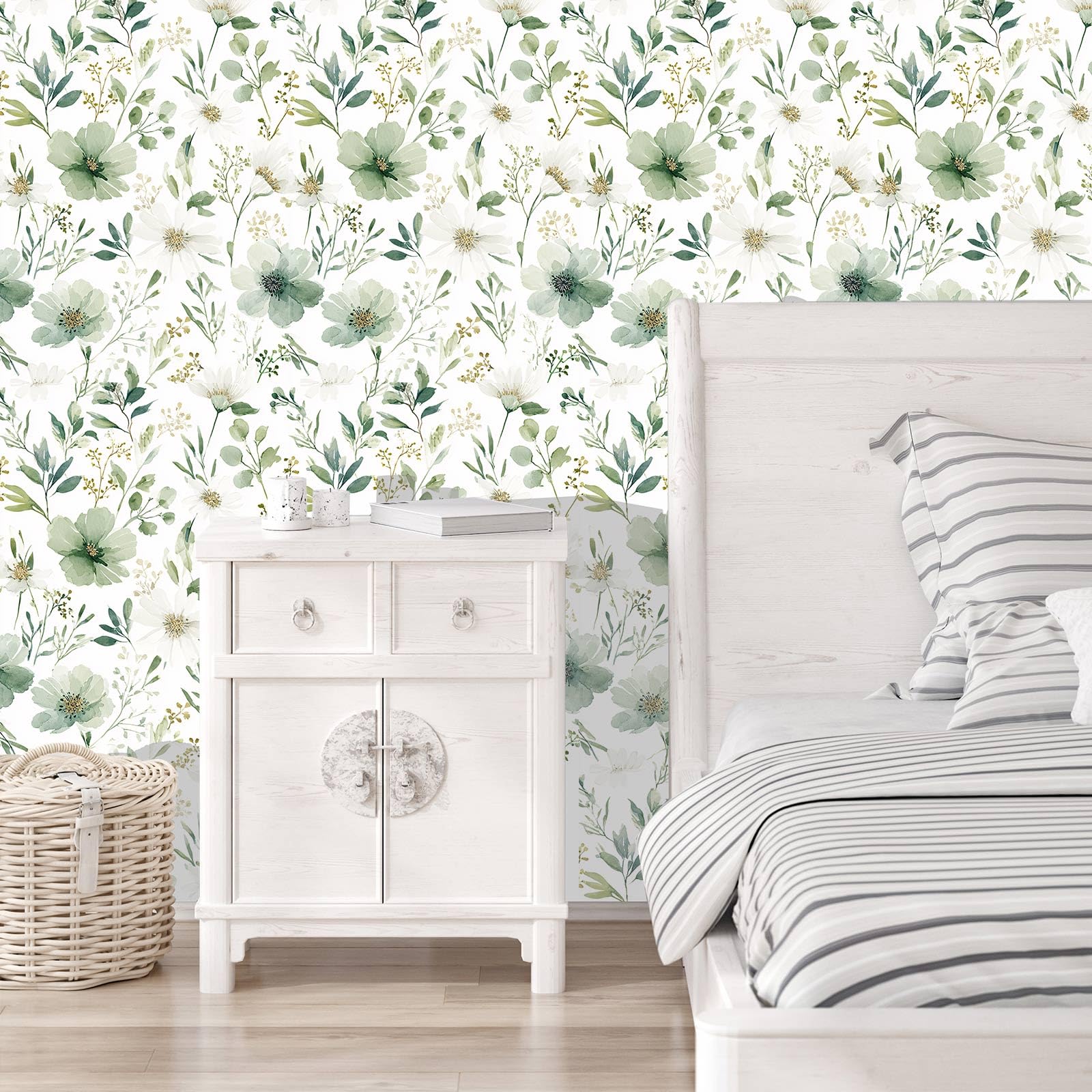 Akodm botanical watercolor design wallpaper highlighting serene natural tones
