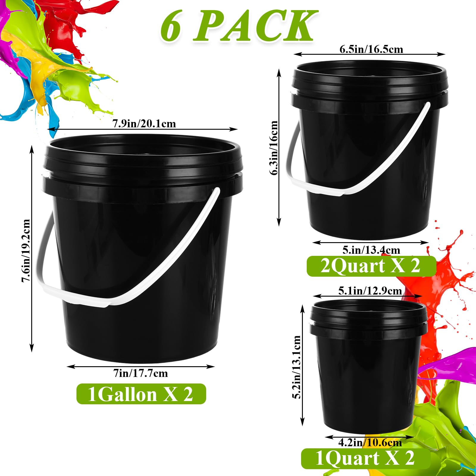 AKOLAFE 2 quart paint can with lid and handle for organized project prep.