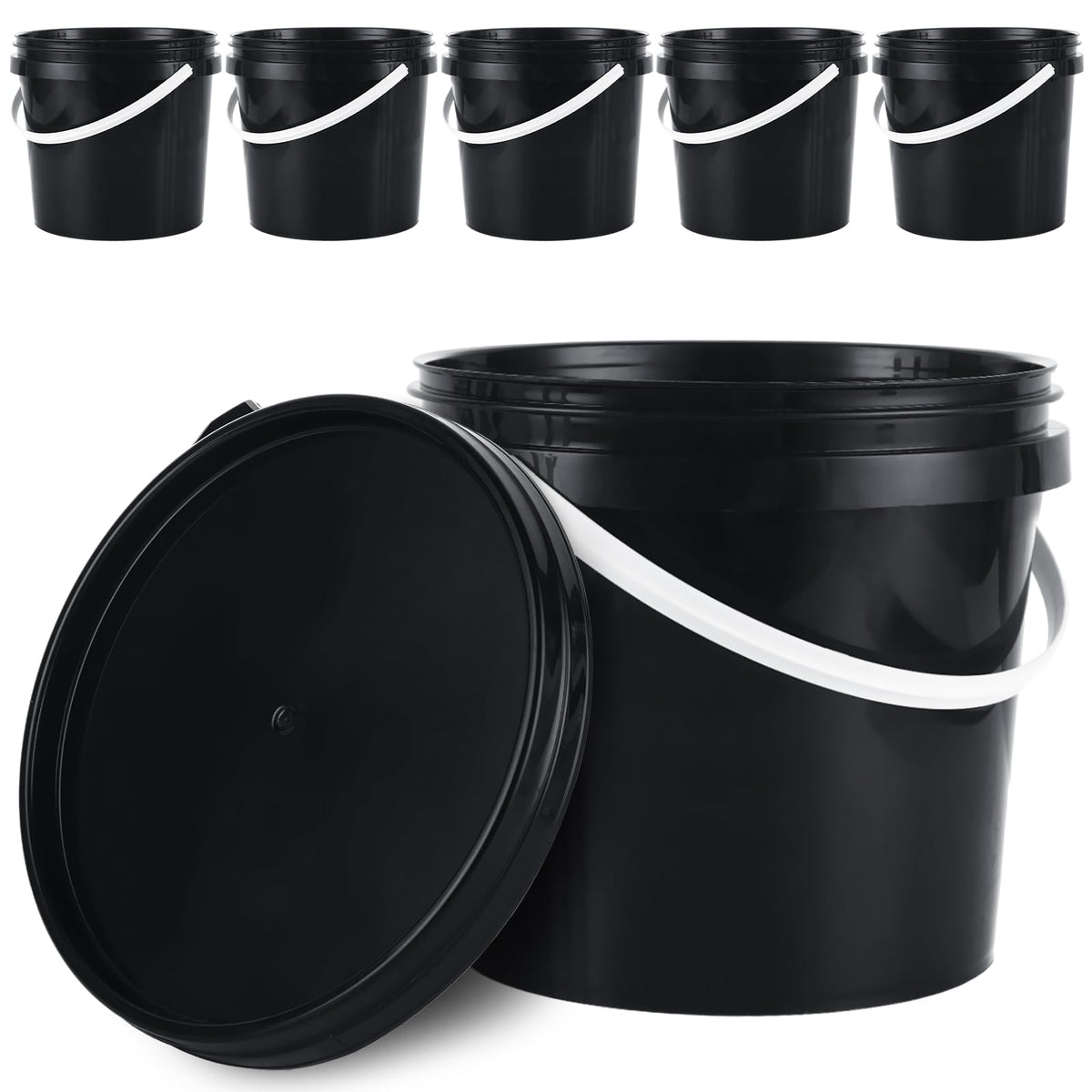 AKOLAFE 6-pack 2-quart paint cans front view for organized storage