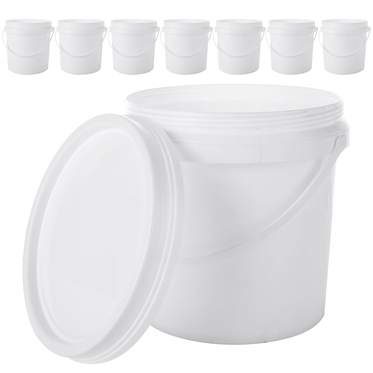 AKOLAFE 8-pack paint buckets with lids and handles for easy organization