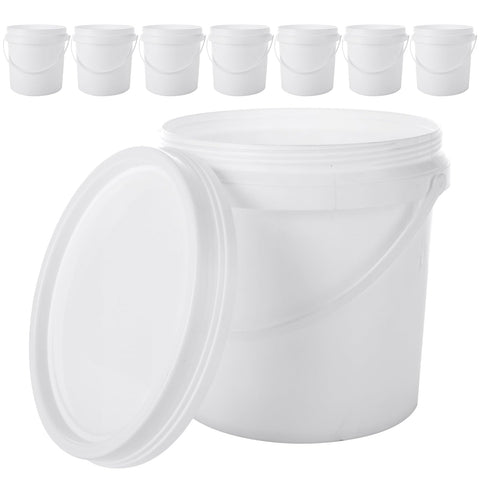 AKOLAFE 8-pack paint buckets with lids and handles for easy organization
