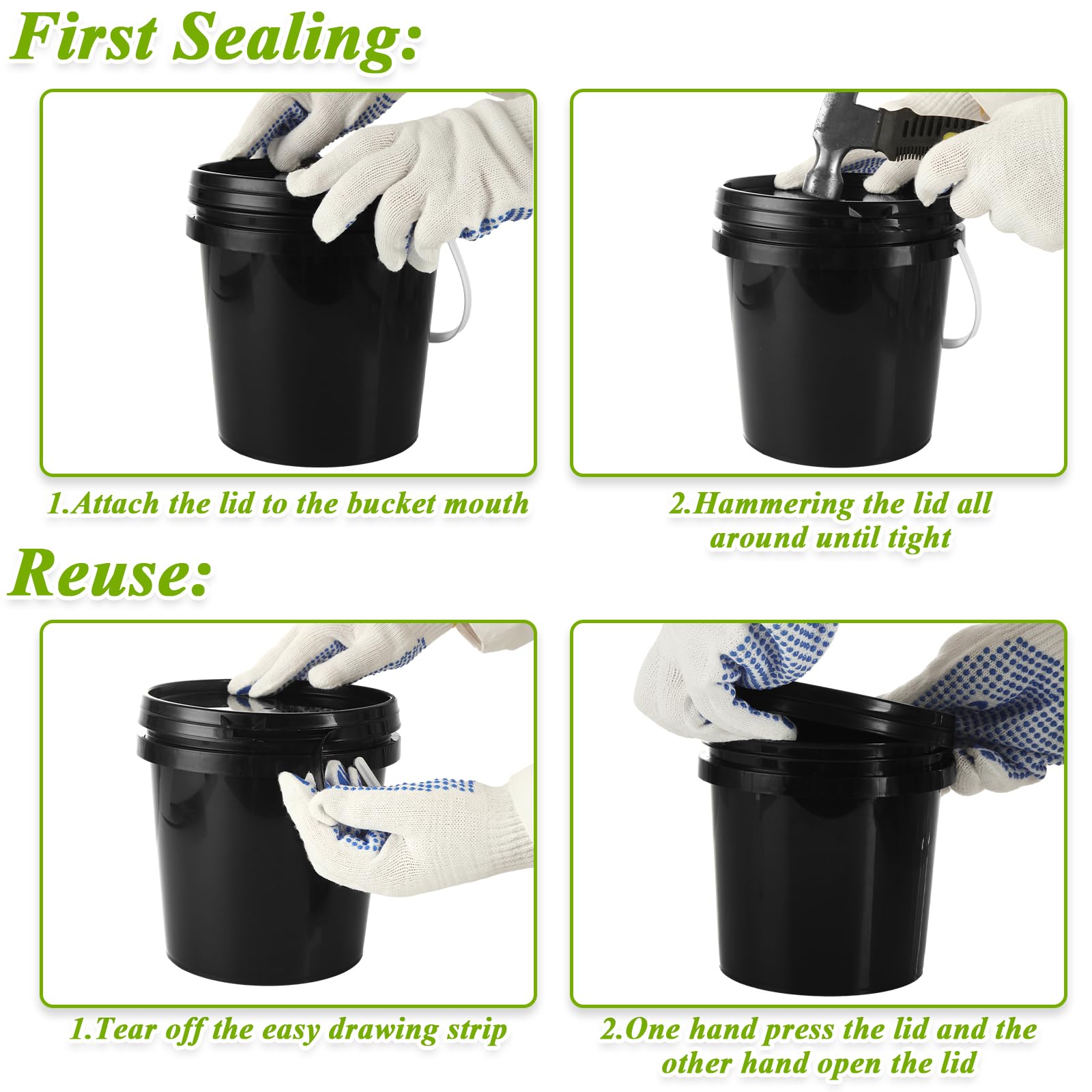 AKOLAFE durable PP paint container offers sturdy, long lasting storage.