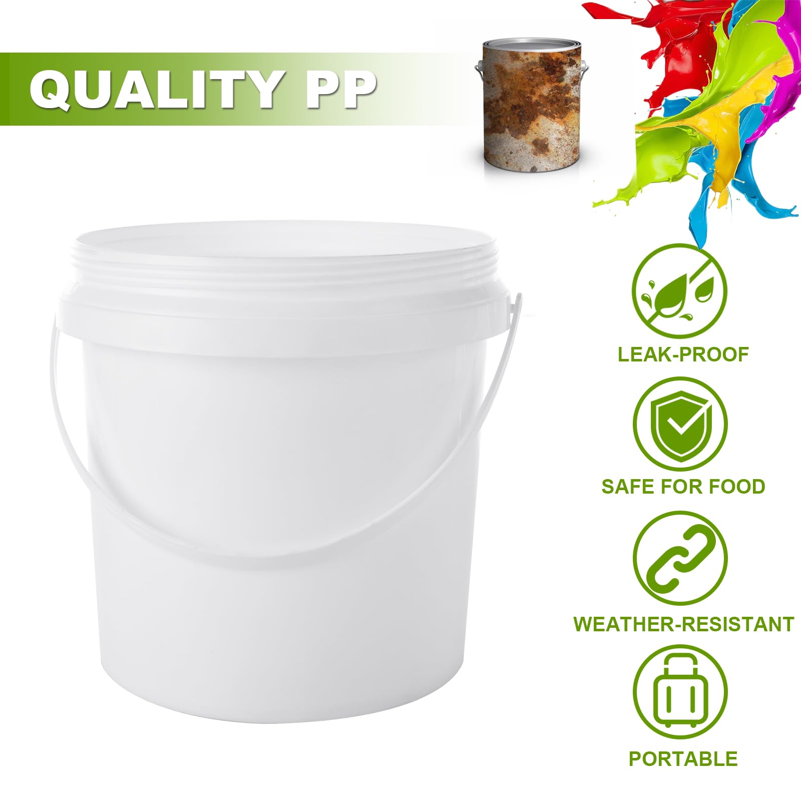 AKOLAFE plastic bucket in sturdy PP for versatile use
