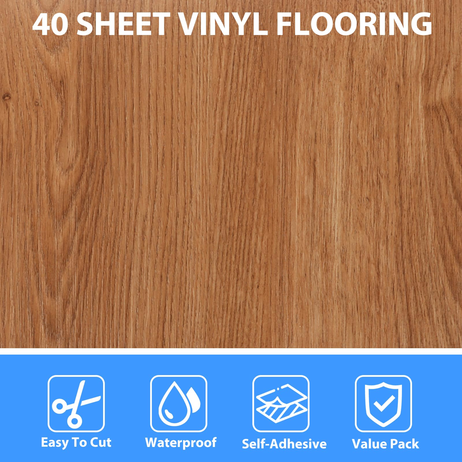 AKOLAFE vinyl flooring with adhesive backing provides strong hold without residue.