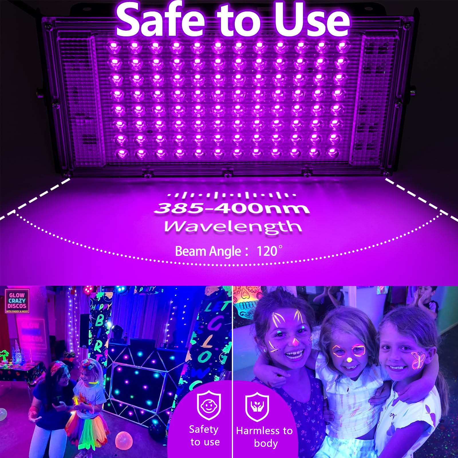 Akpgf 2-pack blacklight – side-angle view with switch for quick setup.