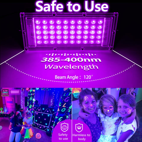 Akpgf 4 Pack 50W blacklight US plug and switch for easy setup.