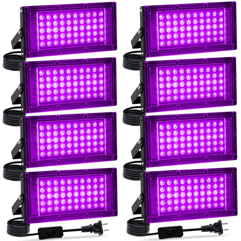 Akpgf 50W black light flood brightens glow parties with safe UV light