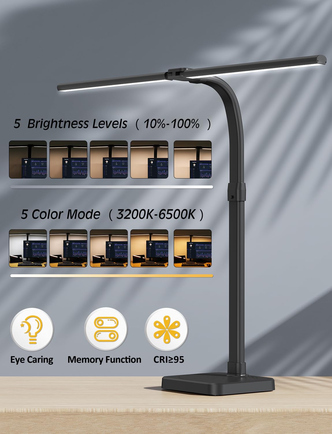 AKRRYR gooseneck 360-degree adjustable lamp directs light precisely where you need it.