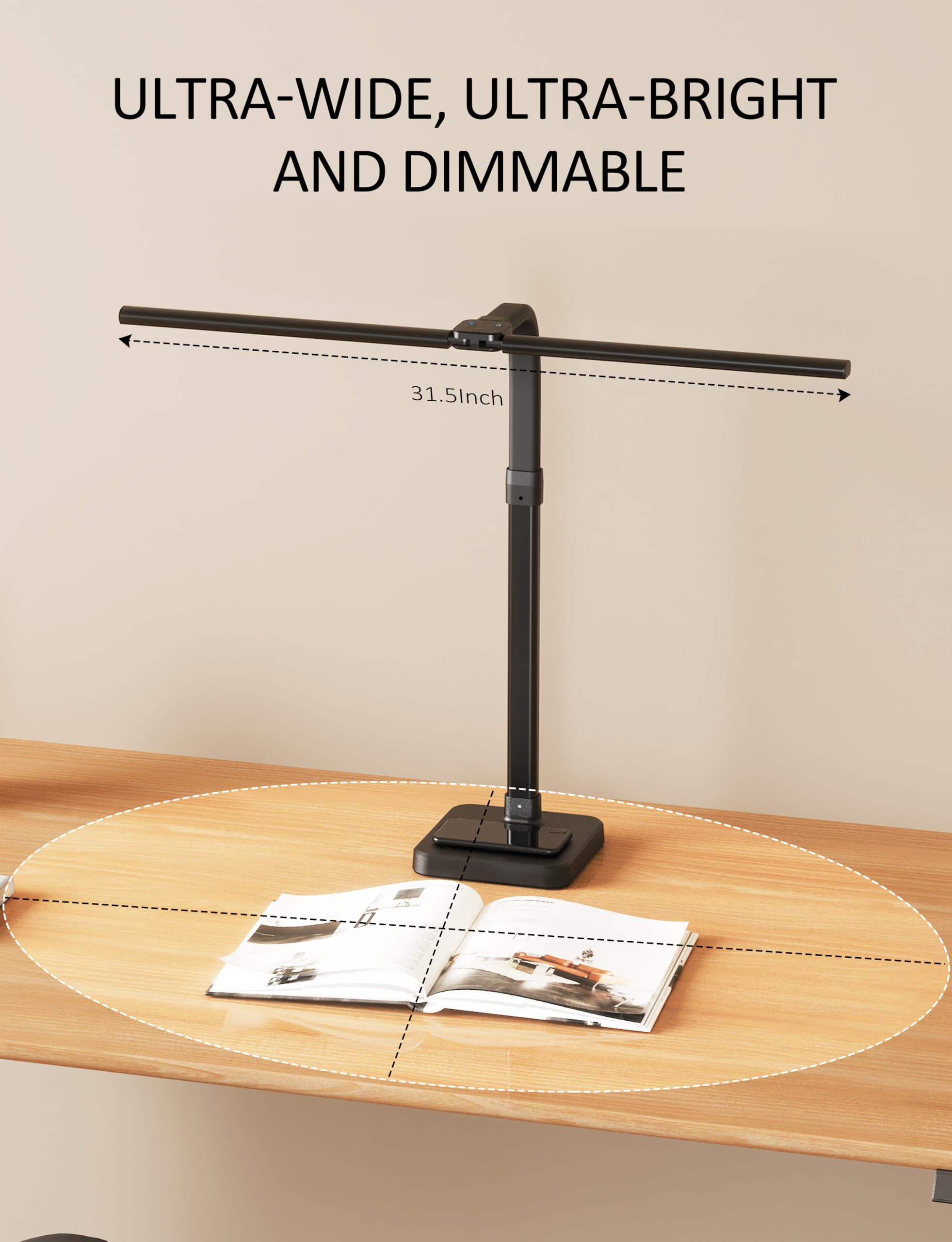 AKRRYR memory function desk lamp recalls last setting for quick setup.