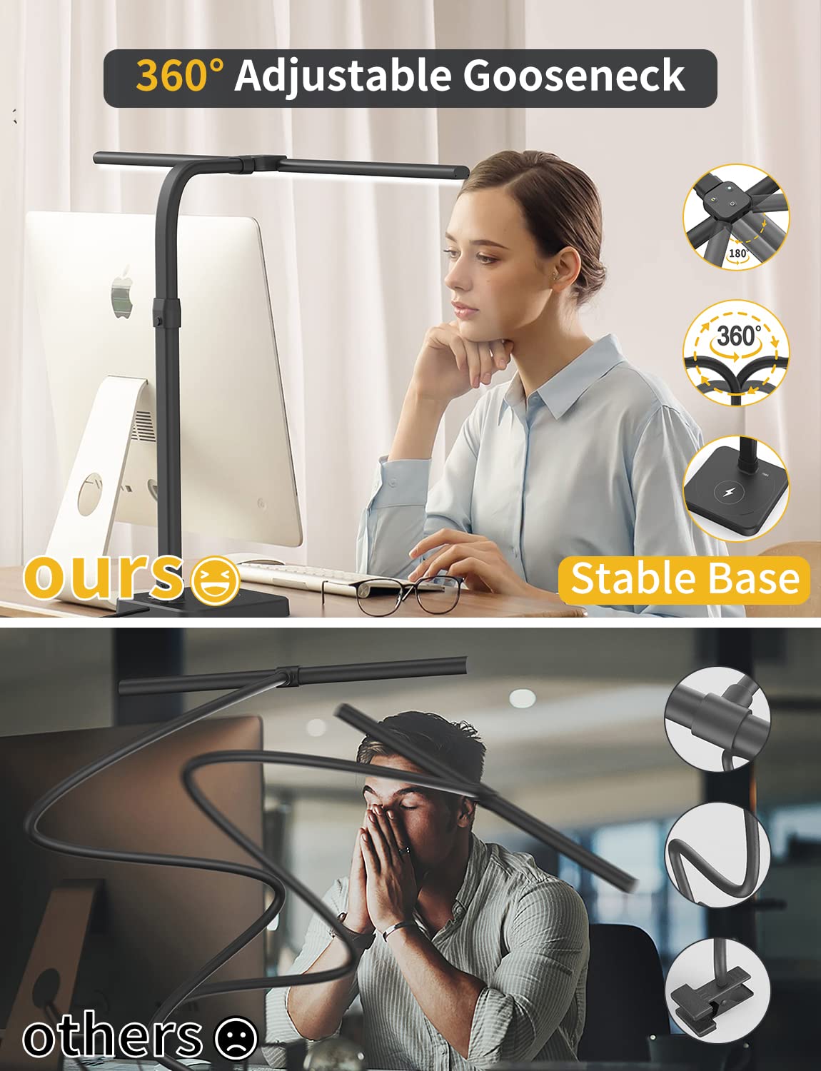 AKRRYR office-study lamp ideal for reading, drafting, and art projects.
