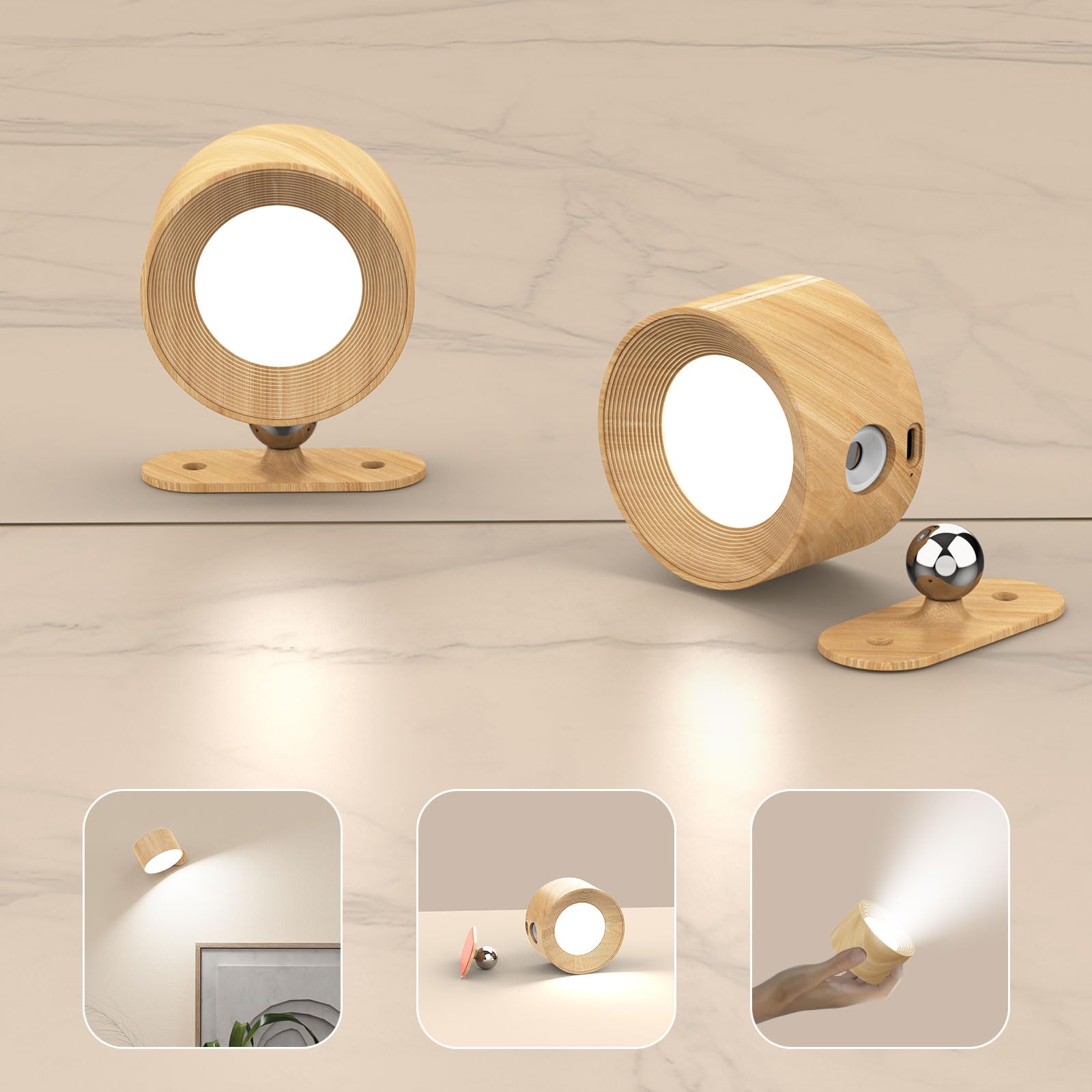 AKSDA wall sconce with 360° rotation for flexible lighting in any room