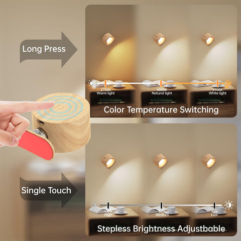 AKSDA wall light with 3 color modes for calm study and resting spaces