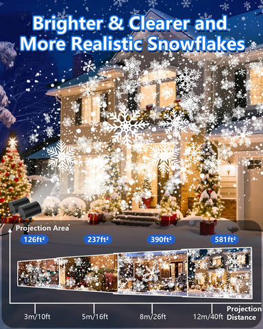 AKSDA Snowflake Projector timer function automates on/off cycles for convenience.