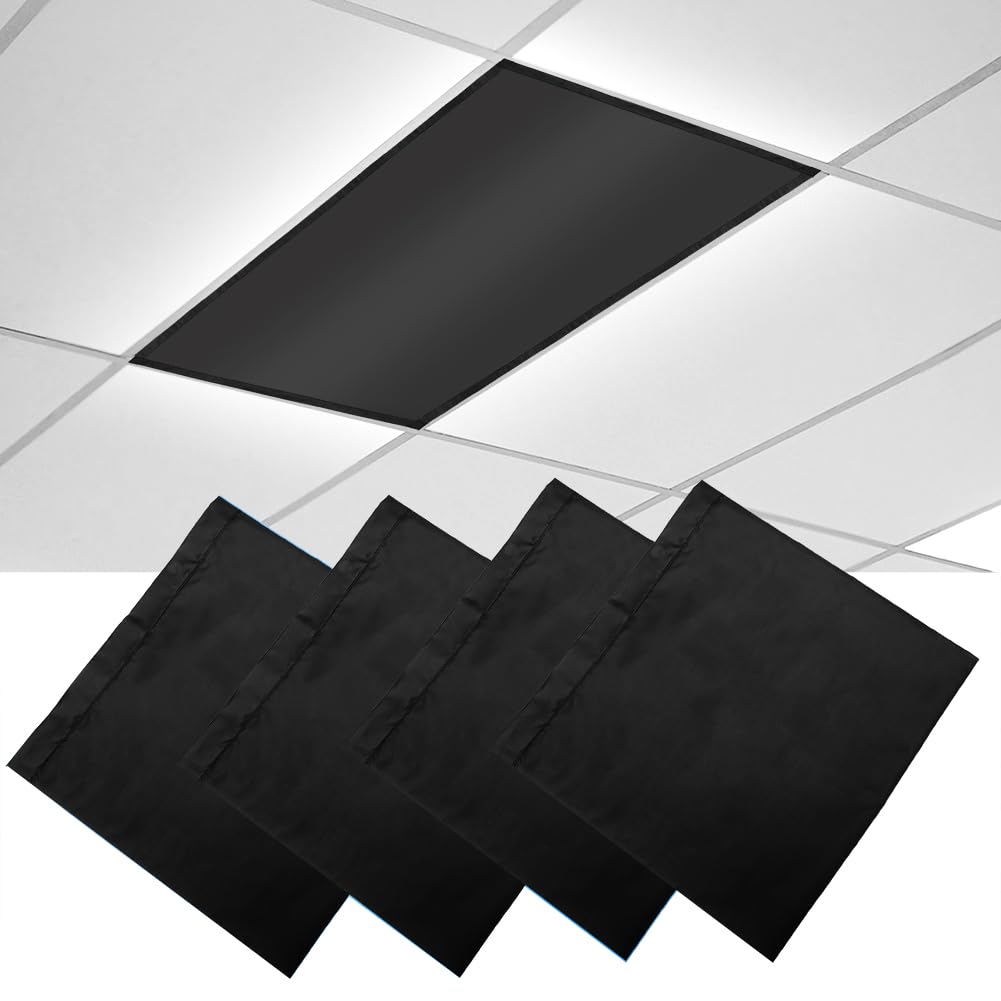 Aksipo fluorescent light covers with magnetic edge for easy attachment and glare reduction.