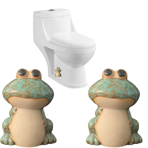 AKV frog toilet bolt cap green – decorative cover for a cleaner, cohesive bathroom look.