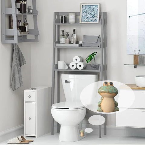 AKV green bathroom frog cap – adds decorative touch while hiding unsightly bolts.