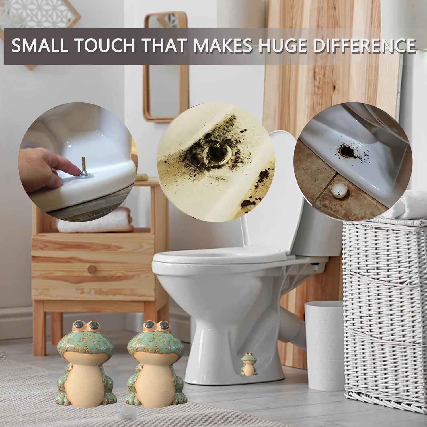 AKV frog design toilet bolt caps ceramic – fits most floor bolts for quick refresh.