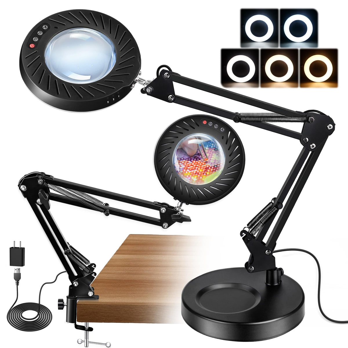 Akynite 12X magnifying glass lamphead for precise detail work