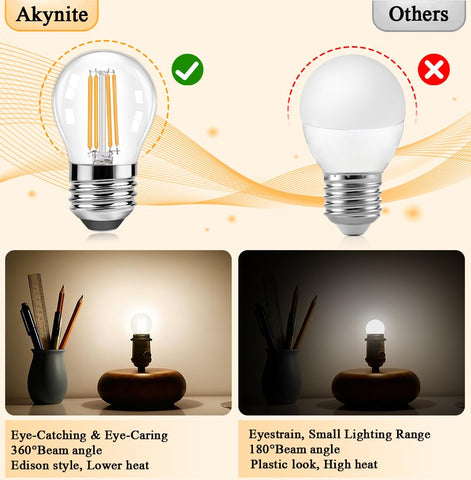 Akynite 60W-equivalent 6W bulb for energy savings.