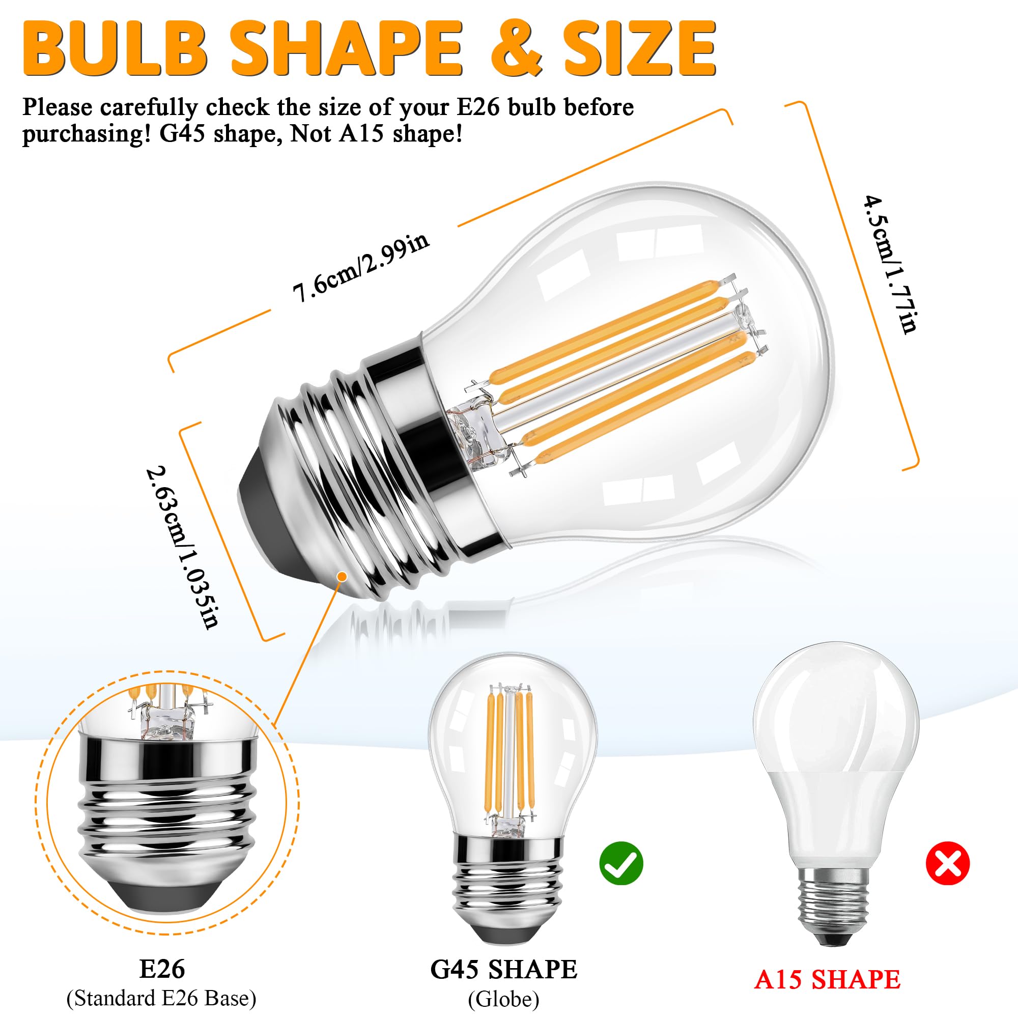 Akynite E26 Edison filament globe in a bedroom setting.