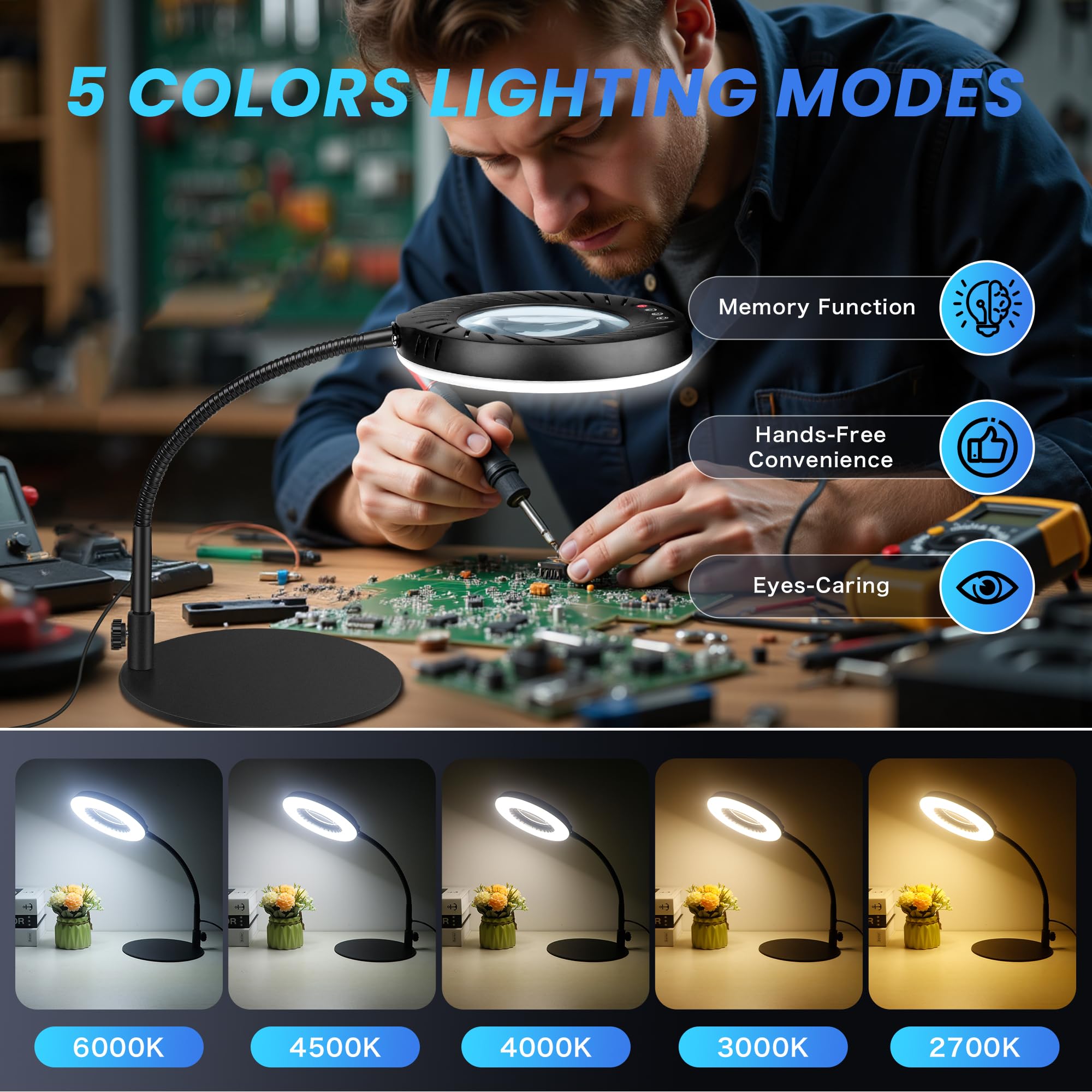 Akynite five-temperature lighting helps tailor warmth for tasks
