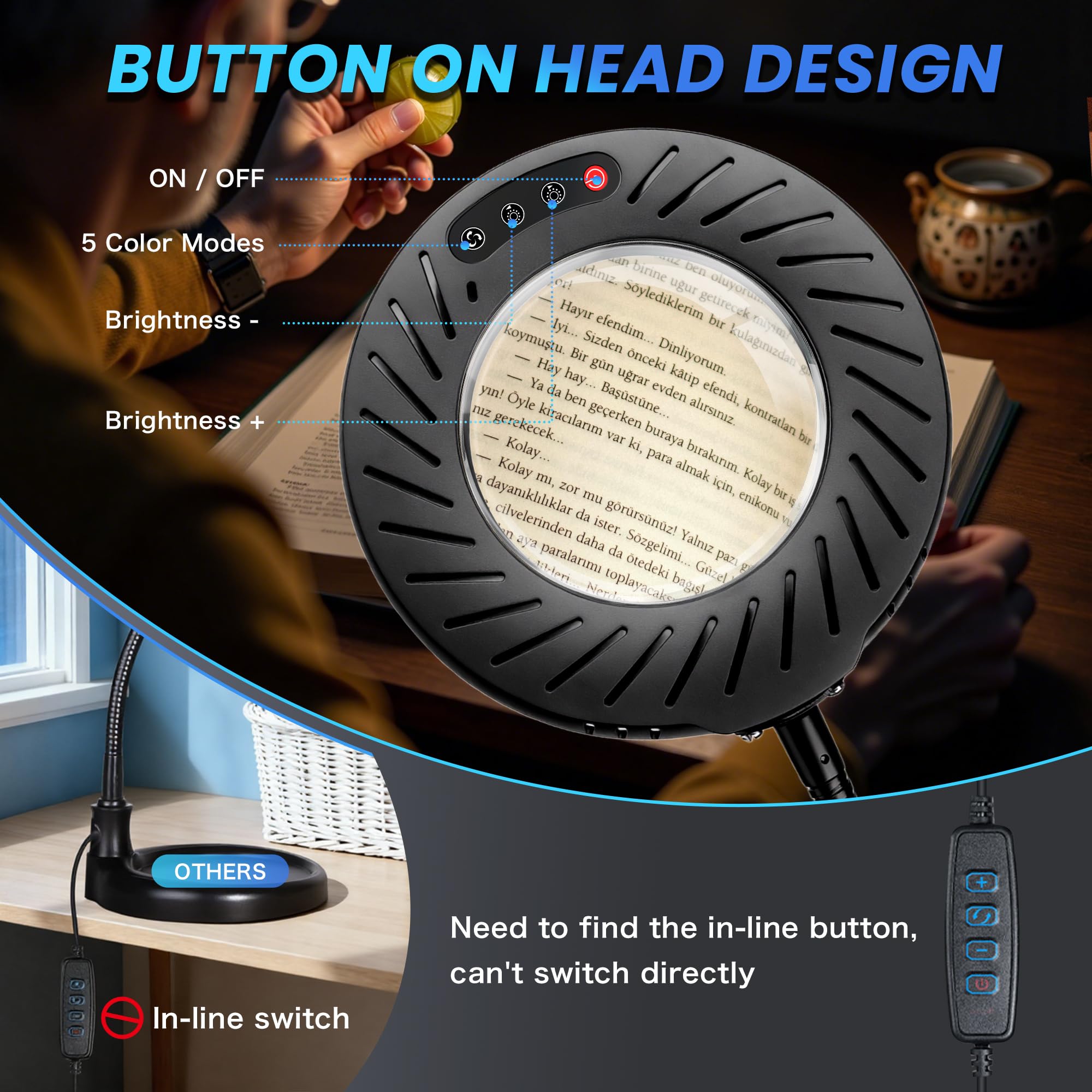 Akynite hands-free setup supports soldering, embroidery, and model work