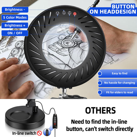 Akynite heavy round base provides solid stability during detail work