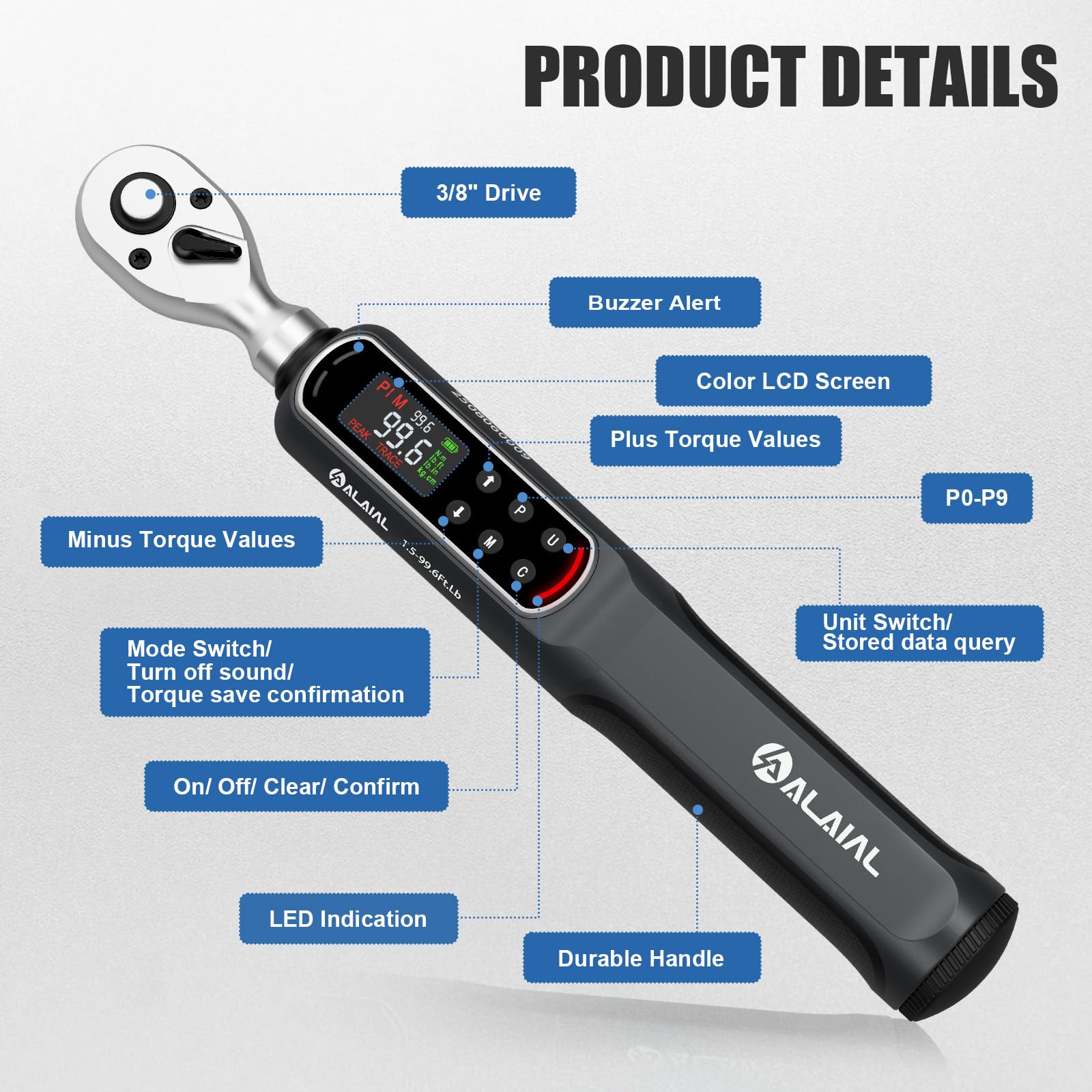 Rugged build supports demanding mechanical tasks with the ALAIAL torque wrench