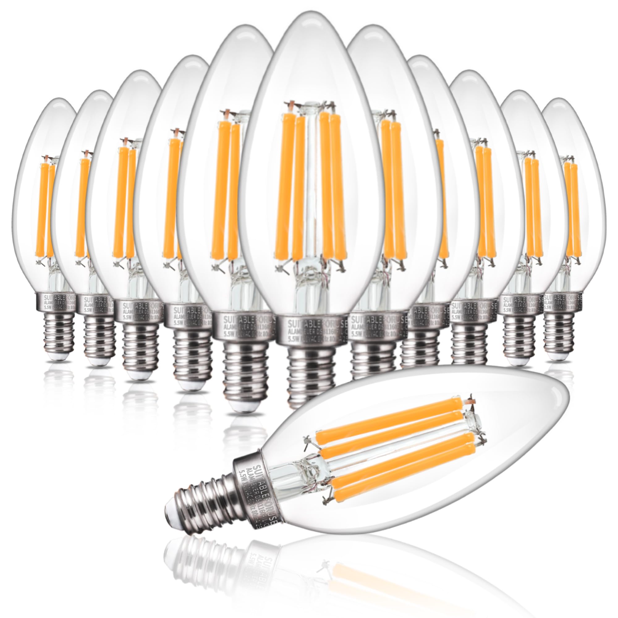 ALAMPEVER living room chandelier bulb delivers 800 lumens for a bright, inviting space.