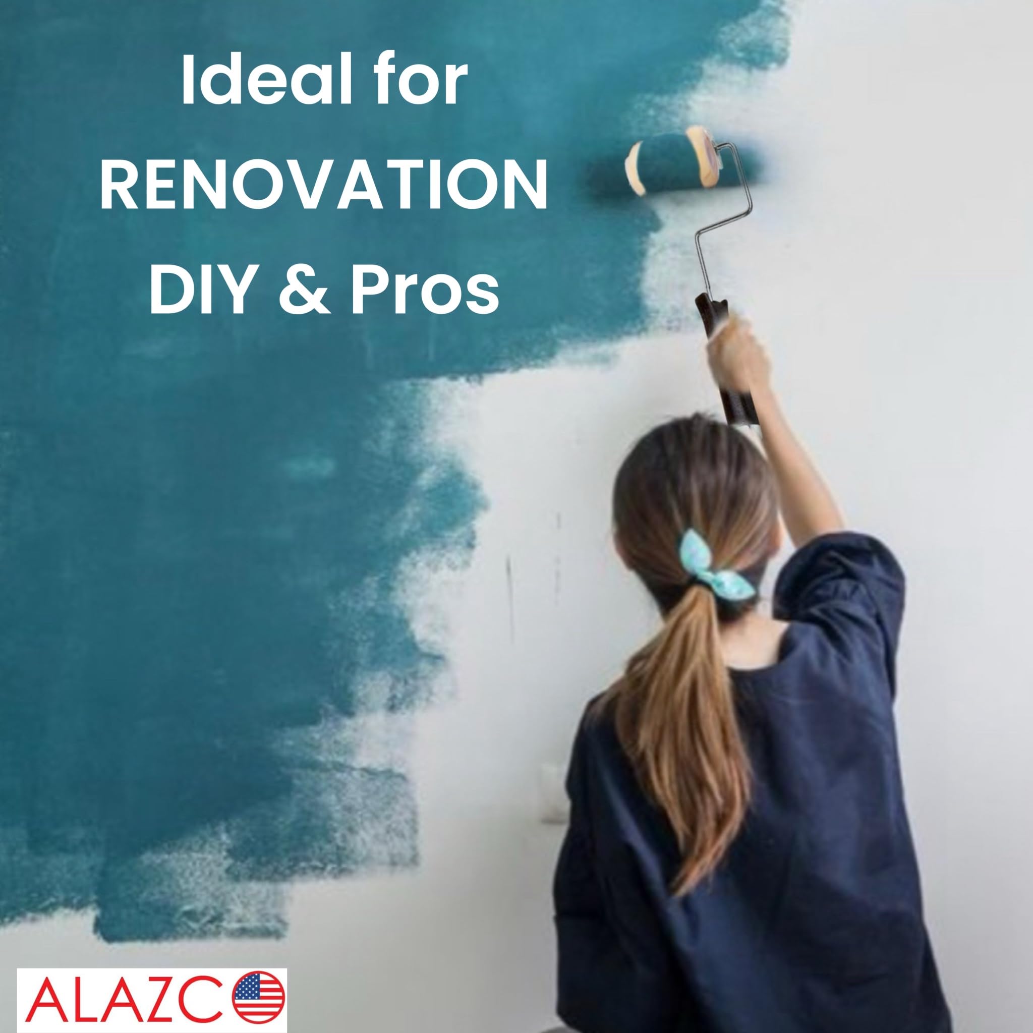 ALAZCO trim-edge 3-inch roller refill suited to corners, edges, and small panels.